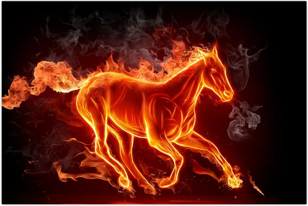 Tablou - Cal în flăcări (90x60 cm)