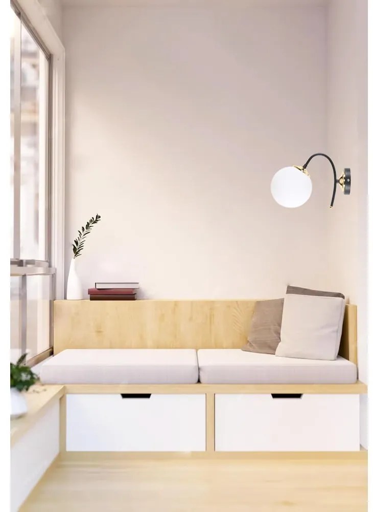 Aplică de perete alb-negru ø 15 cm Yoyo – Squid Lighting