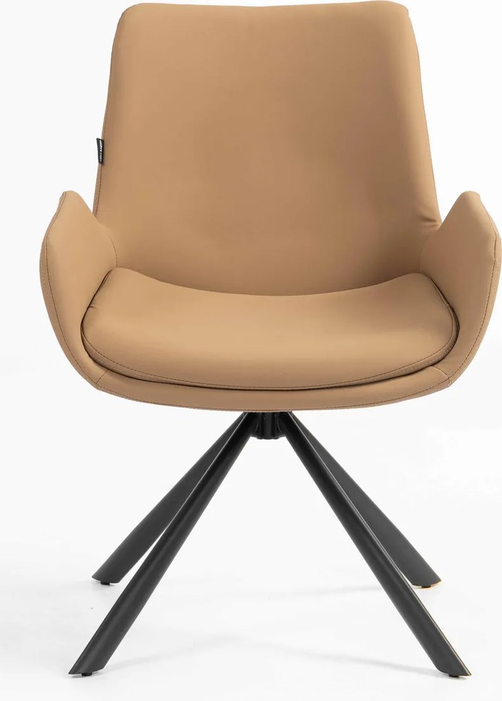 HR240 BAZA STEA Scaun Carmel Piele Ecologica Premium Soft cu Bază Neagră