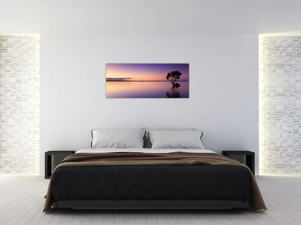 Tablou cu nivelul apei la răsăsrit de soare (120x50 cm)