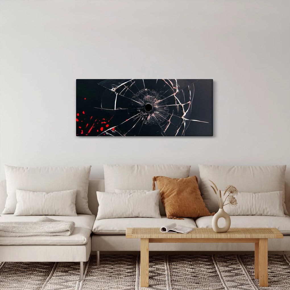 Tablou abstract - sticla spartă (120x50 cm)