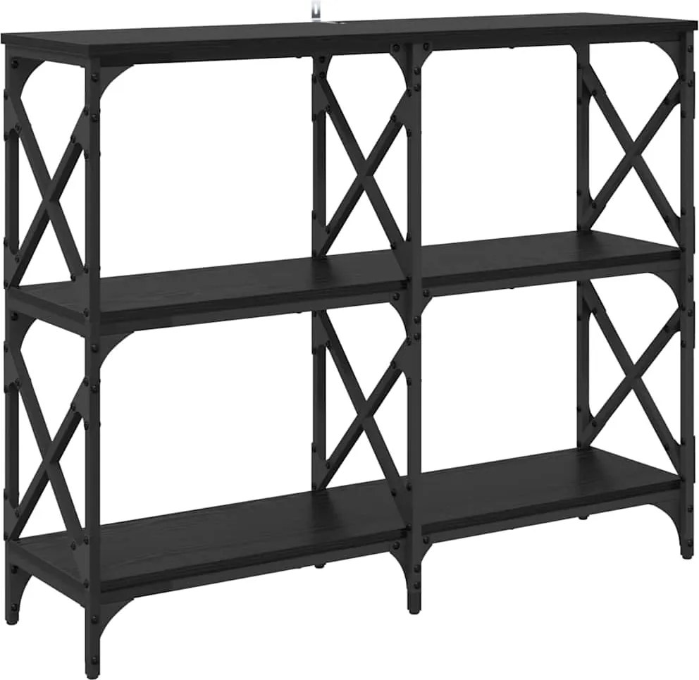 vidaXL Masă de consolă Stejar Negru 100 x 28 x 80,5 cm Lemn compozit