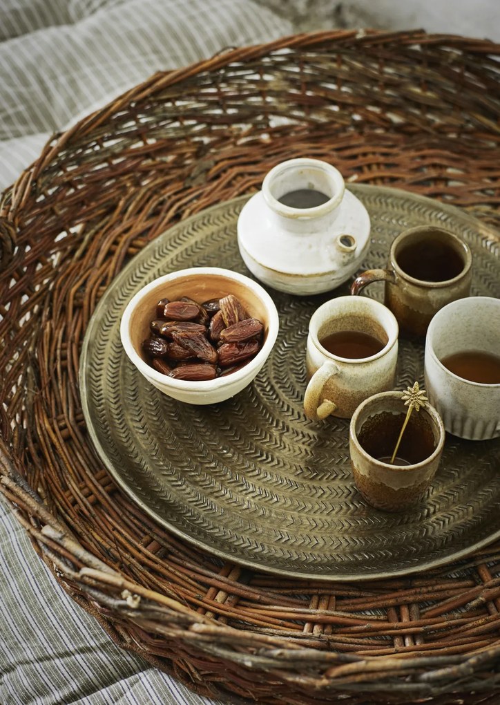 Set 4 căni din ceramică stoneware cu glazură reactivă, D8×H8 cm, „Calma"