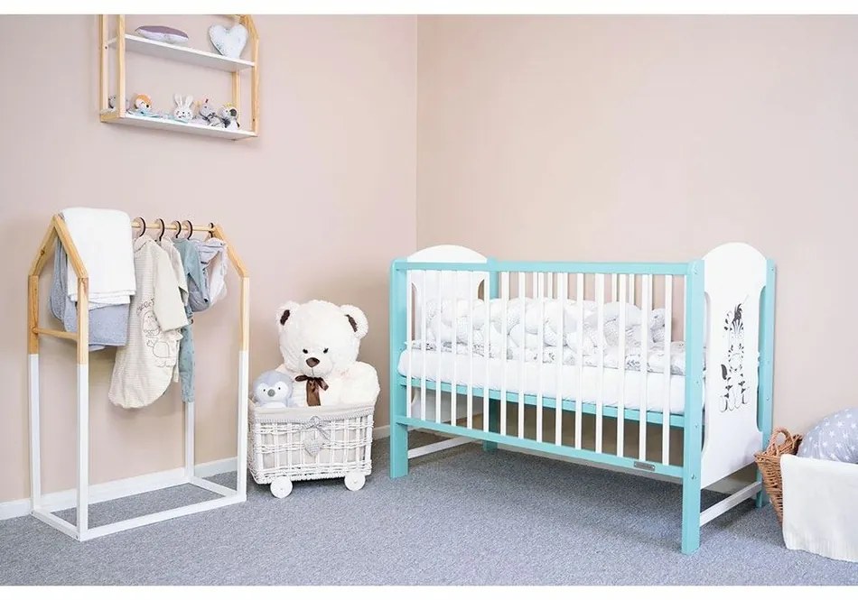 New Baby Crib Elsa Zebra, alb-mint