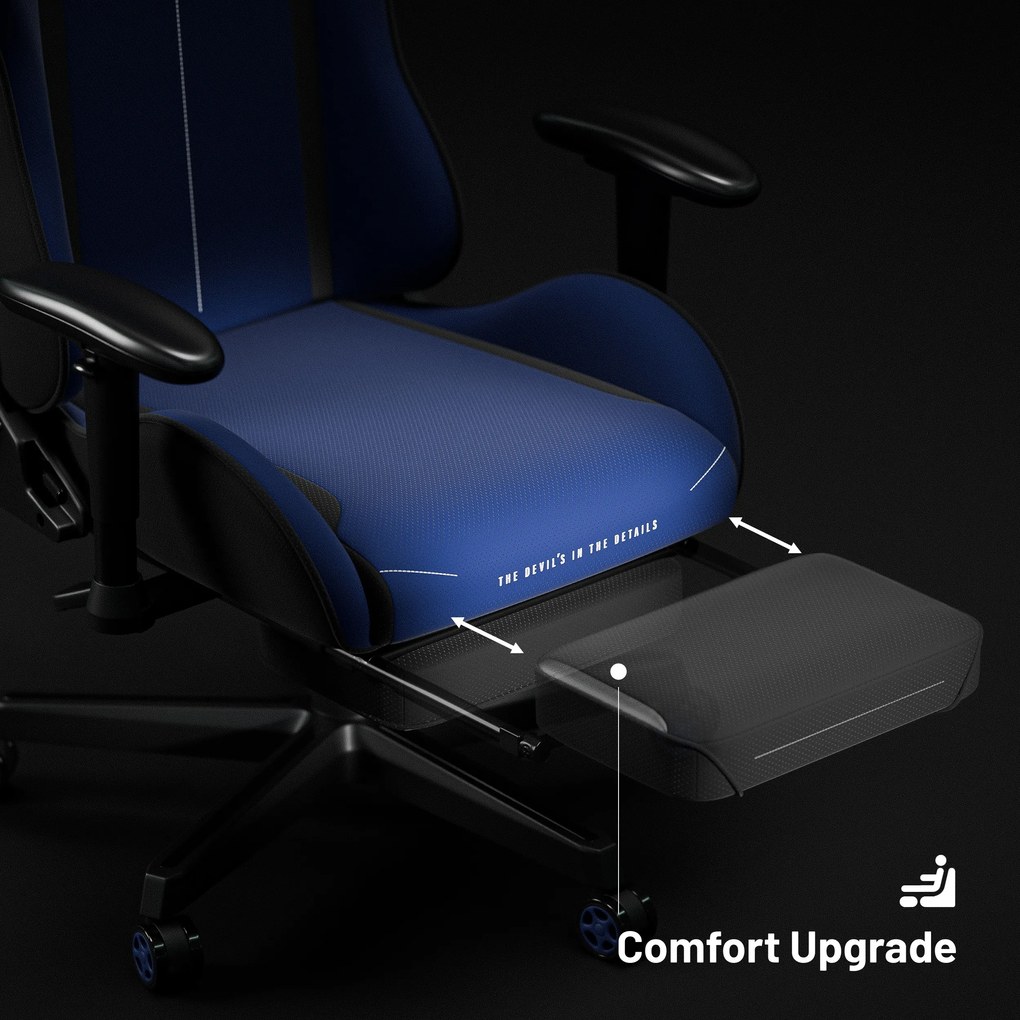 Scaun de gaming Diablo X-Starter din țesătură albastru închis