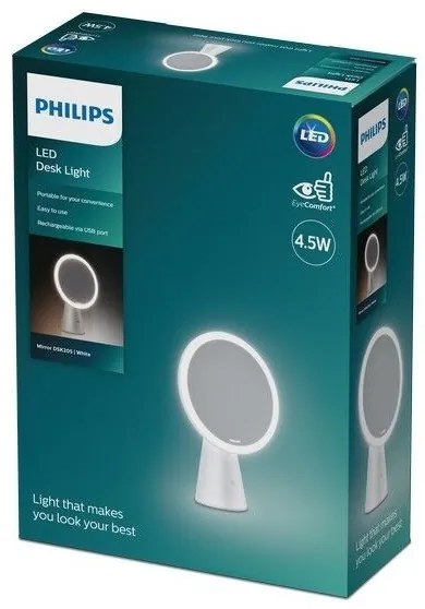 Philips Oglindă cosmetică reglabilă cu LED, 4,5W, 5V, seria MIRROR LED