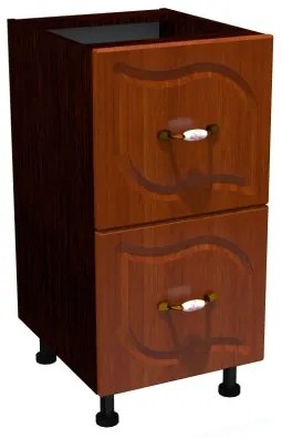 Corp inferior 40 cu 2 sertare metalice pentru greutate Zebra MDF frunza cedru