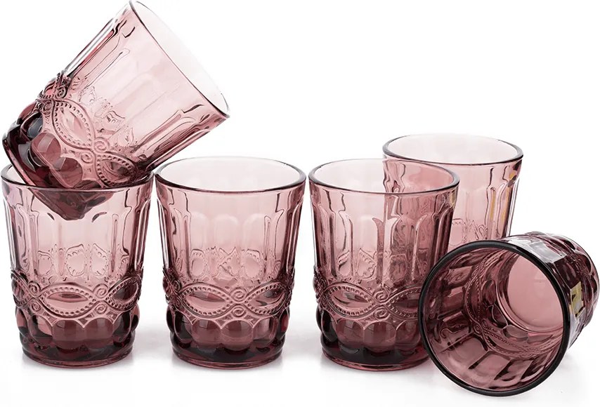 Set de pahare de apă, 6buc, 240 ml, roz, FREGATA TYPE 2