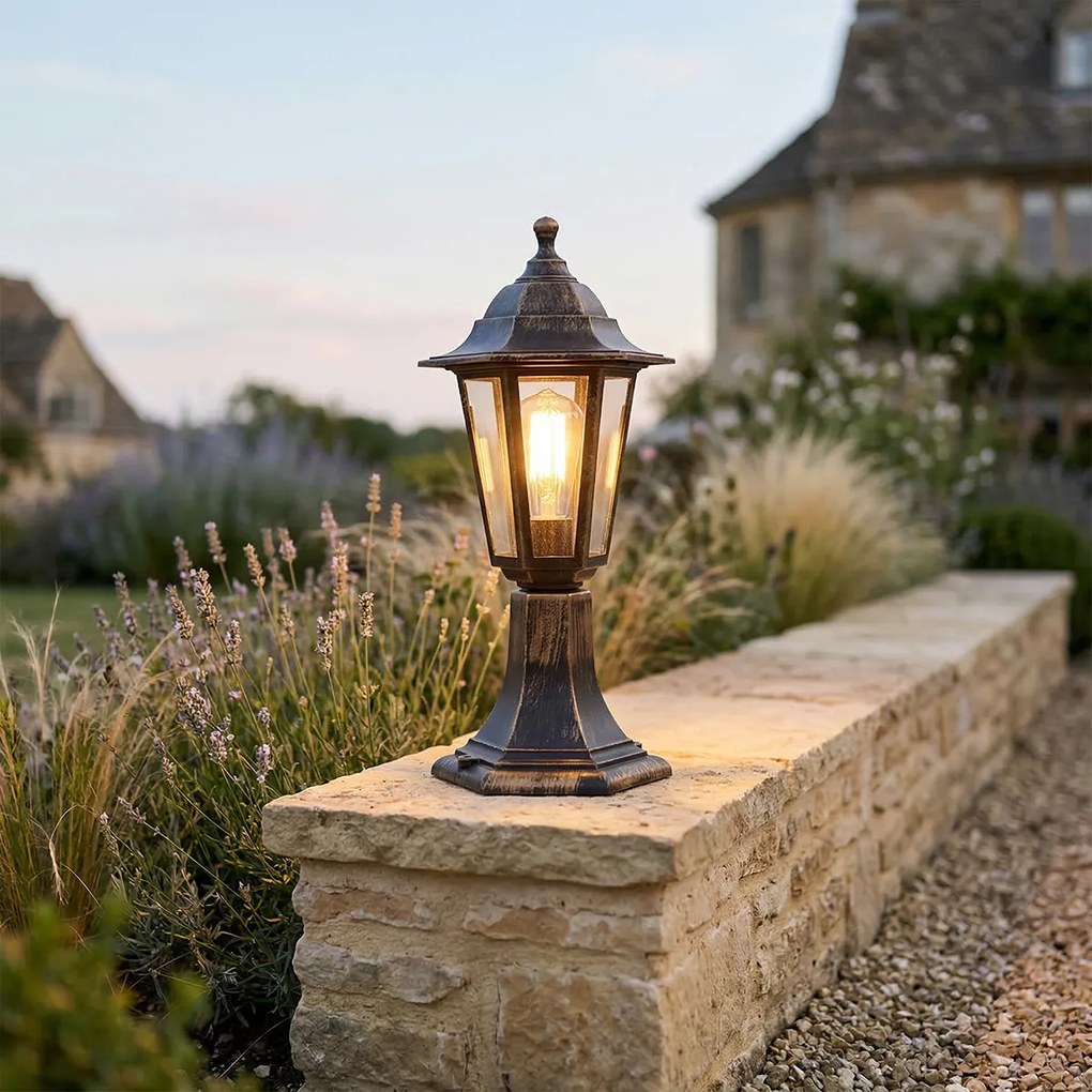 Lampă de exterior aur antic 42 cm IP44 - New Haven