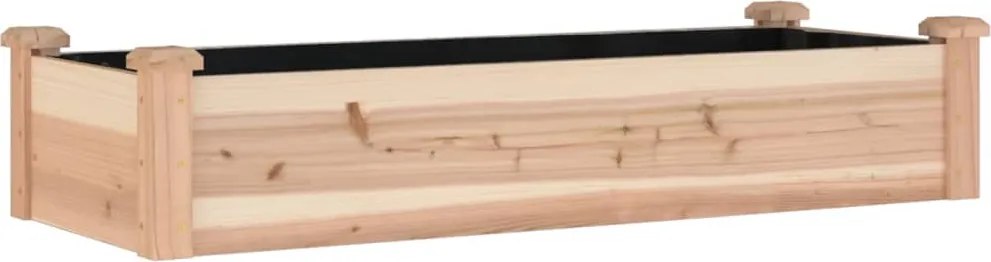 vidaXL Strat de grădină înălțat cu căptușeală, 120x45x25 cm, lemn brad