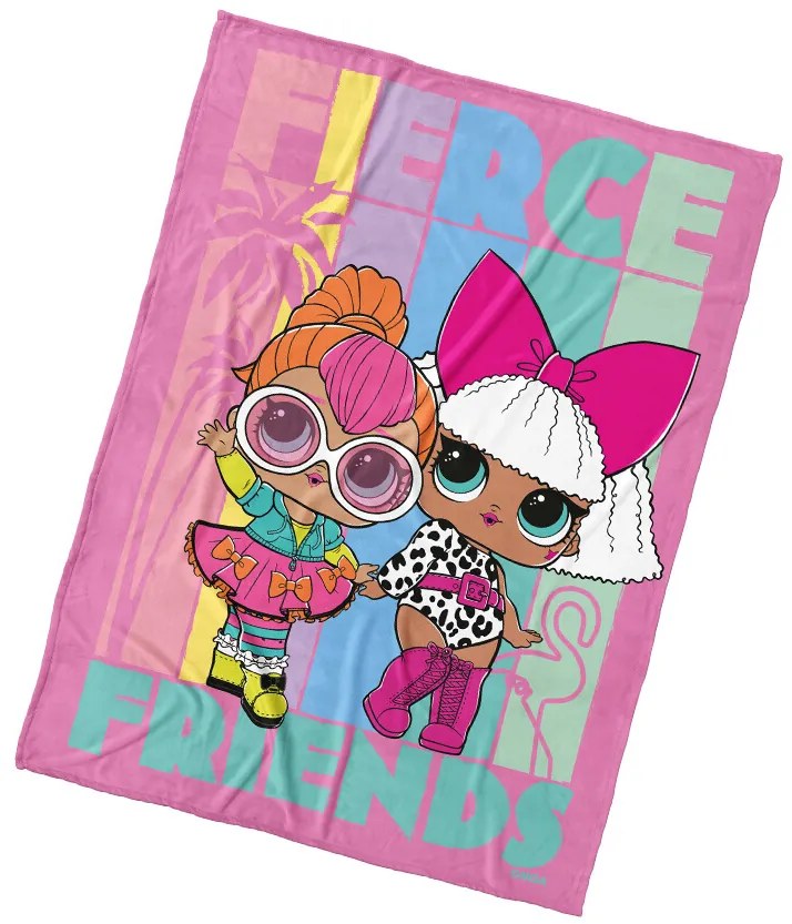 Carbotex Pătură pentru copii L.O.L. SurpriseFierce Friends, 130 x 170 cm