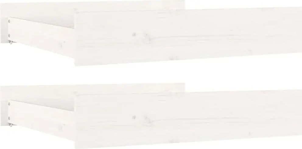 vidaXL Sertare pentru pat, 2 buc., alb, lemn masiv de pin