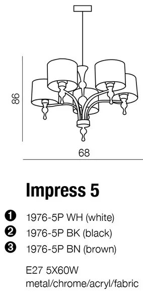 Candelabru design elegant Impress 5 Black