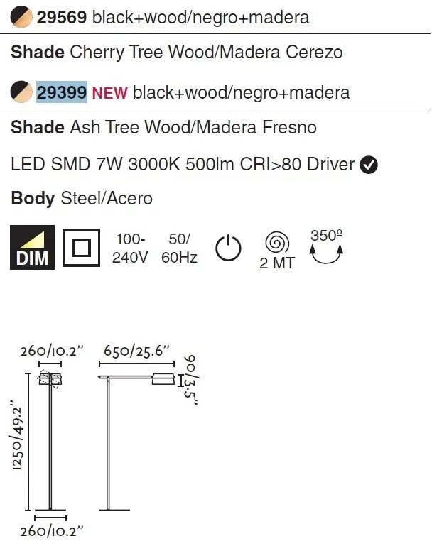 Lampadar LED dimabil design deosebit LOOP frasin 29399