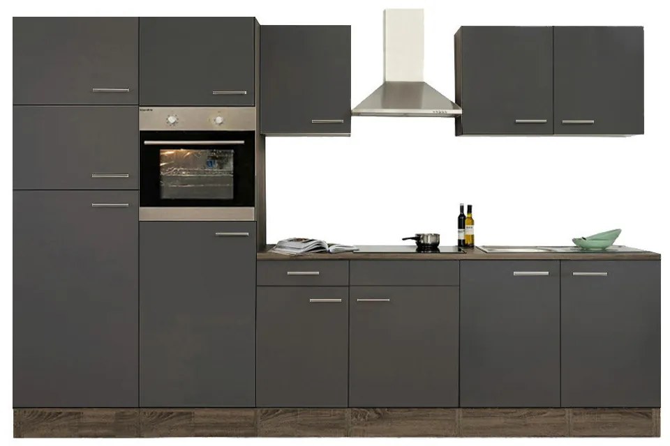 Mobilă de bucătărie Yorki 330, corp din stejar Yorki, cu față antracit satinat