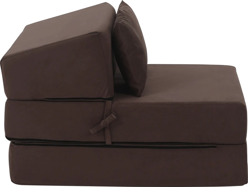 Saltea pliabilă/fotoliu extensibil, 2 in 1, maro Taupe, PELOS