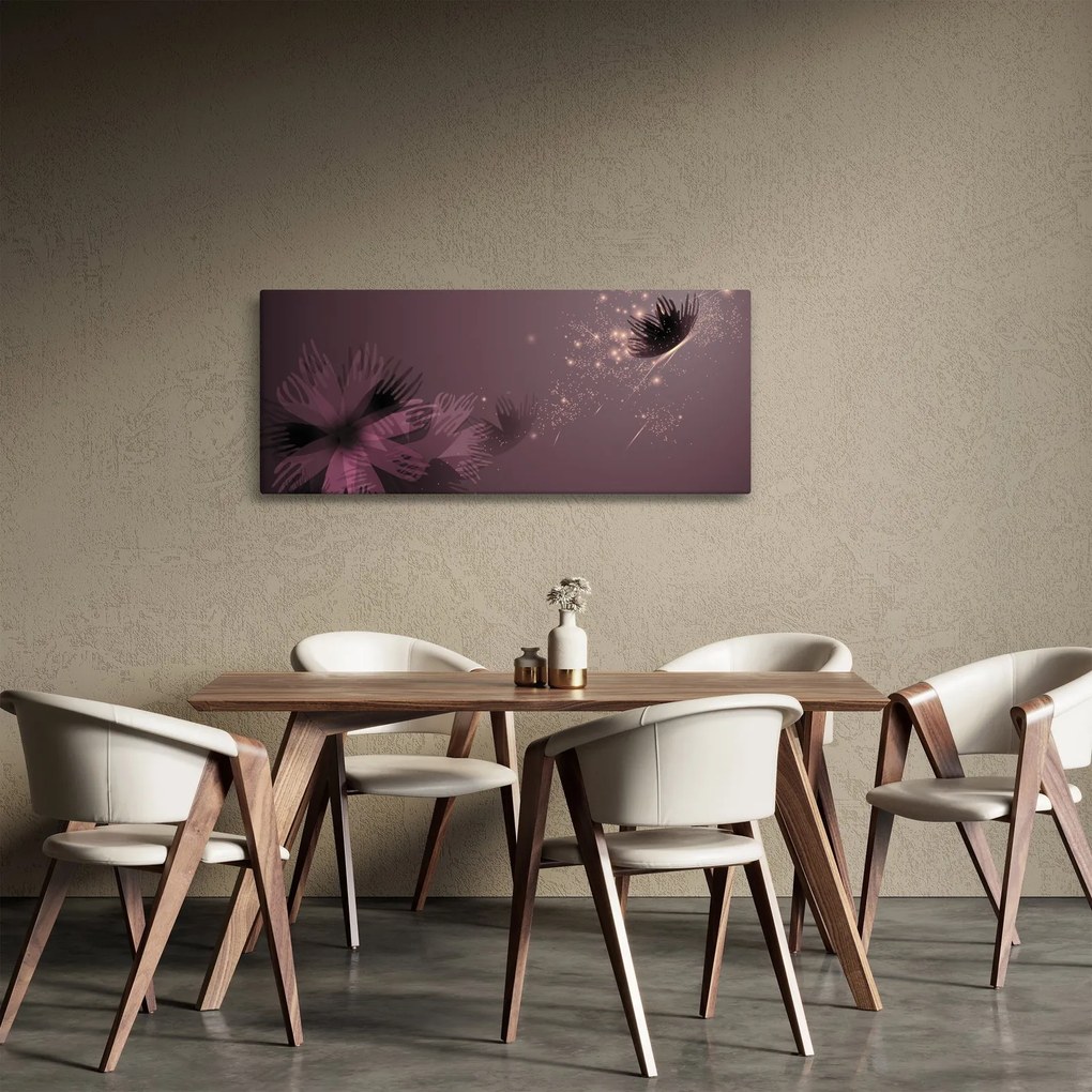 Tablou - Floare și fluture (120x50 cm)