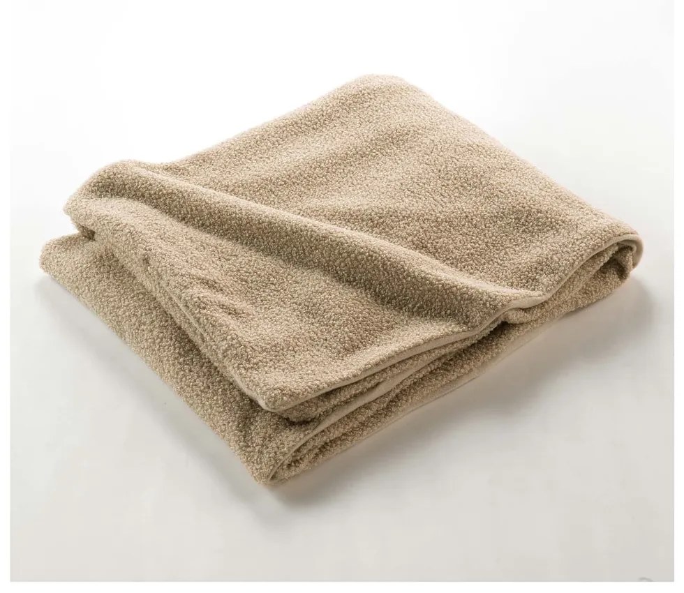 Pătură bej din polar/fleece 180x220 cm Curly Wooly – douceur d'intérieur