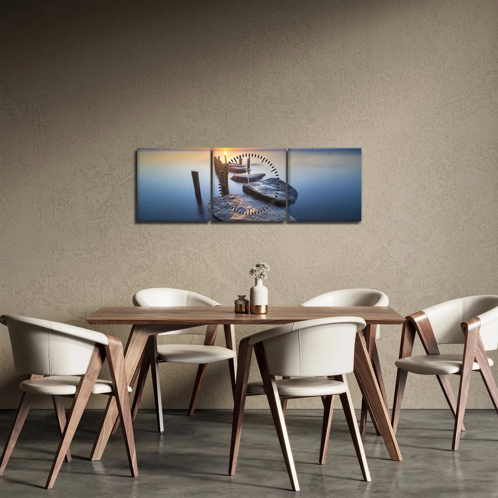 Tablou - Dig de piatră (cu ceas) (90x30 cm)
