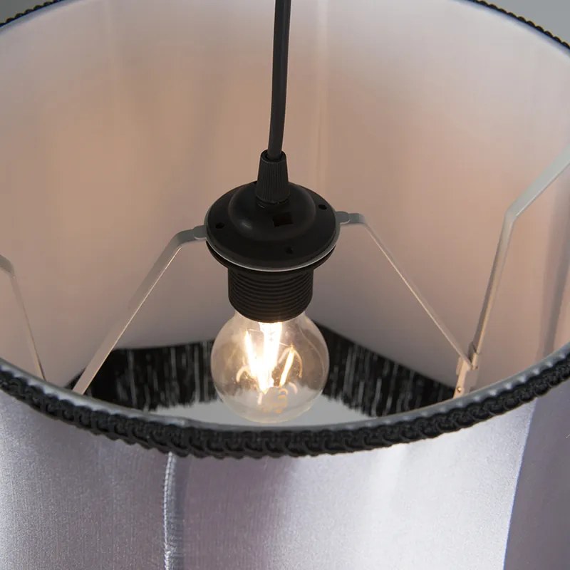 Lampă suspendată retro neagră cu gri 45 cm - Granny