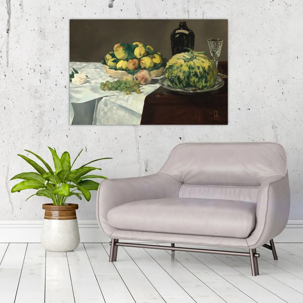 Tablou - Edouard Manet, Still Life with Melon and Peaches, reproducere (90x60 cm)