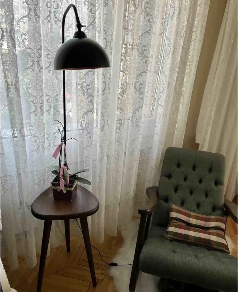 Masuta cu lampadar Decora Homs, negru,Seria lx, 40004