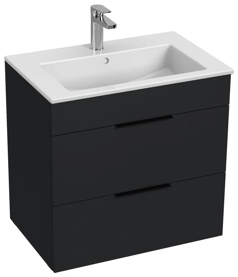 JIKA H4536021763521 - Dulap de baie cu lavoar CUBE 60,7x65 cm, negru