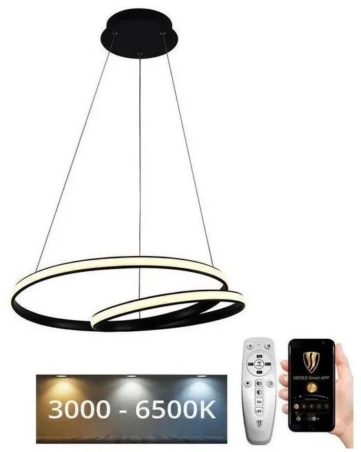 Lustră LED dimabilă pe cablu LED/65W/230V 3000-6500K + telecomandă