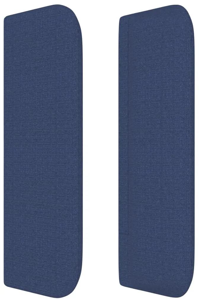 Tablie de pat cu aripioare, albastru, 147x16x78 88 cm textil 1, Albastru, 147 x 16 x 78 88 cm