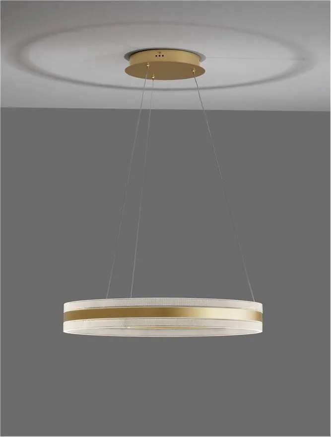Lustra LED suspendata, dimabila, design modern Agos auriu 60cm