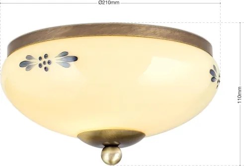 Orion - Plafonieră LANDHAUS 1xE27/60W/230V Ø 21 cm bronz/bej/albastru