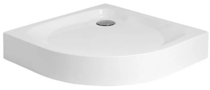 Cabină de duș curbată Splash cu cădiță 79x79x206cm - profil cromat, sticlă transparentă