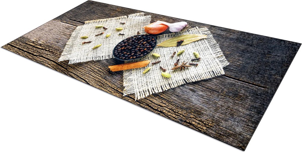 ANDRE 29040 covor lavabil Condimente, bucatarie, anti-alunecare - maro / bej