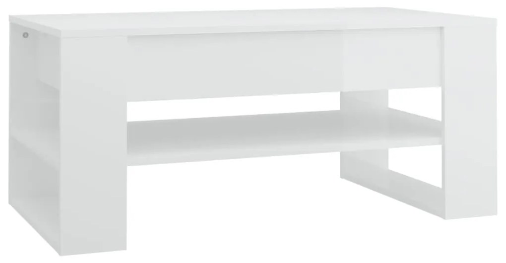 810905 vidaXL Măsuță de cafea, alb extralucios, 102x55x45 cm, lemn prelucrat