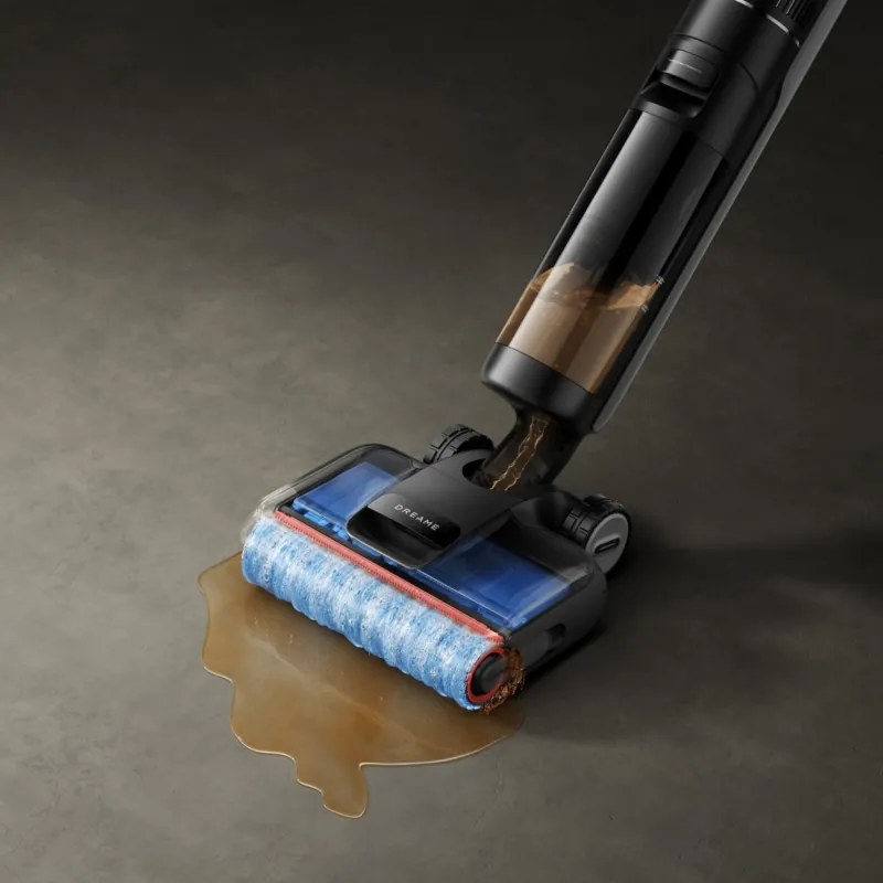 Aspirator vertical si mop Dreame H12 Pro FlexReach HHR44A, 400 W, 18 000 Pa, 50 min, 4 moduri, Curatare umeda pana la 90°C, Autocuratare si autosuscare, Ecran LED, Negru