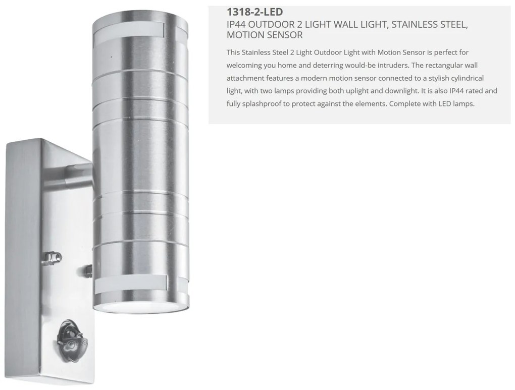 Aplica exterior cu senzor de miscare Up and Down 1318-2-LED SRT