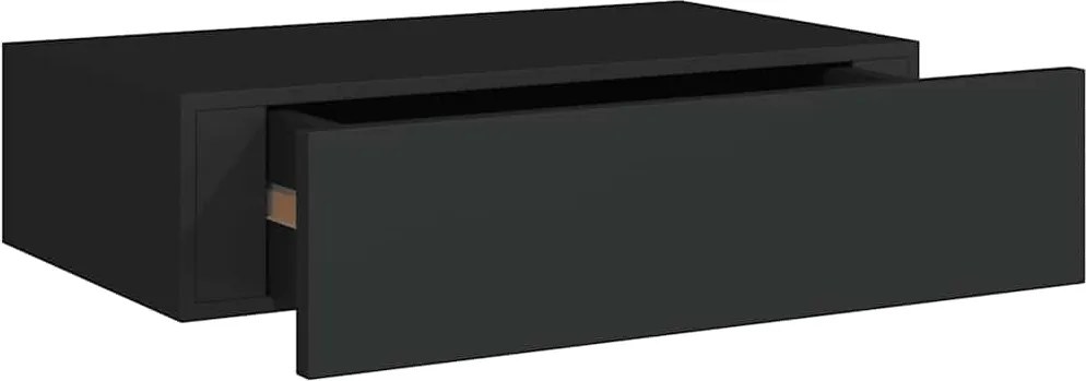 vidaXL Dulap de perete cu sertare, negru, 40x23,5x10 cm, MDF