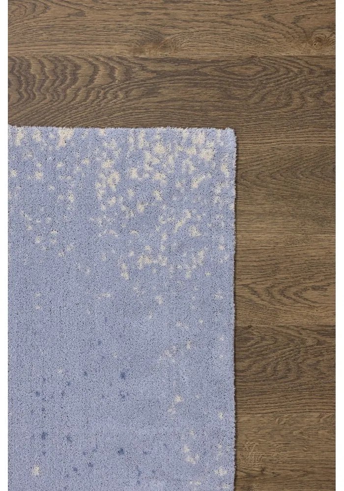 Covor albastru deschis din lână 133x180 cm Folds – Agnella