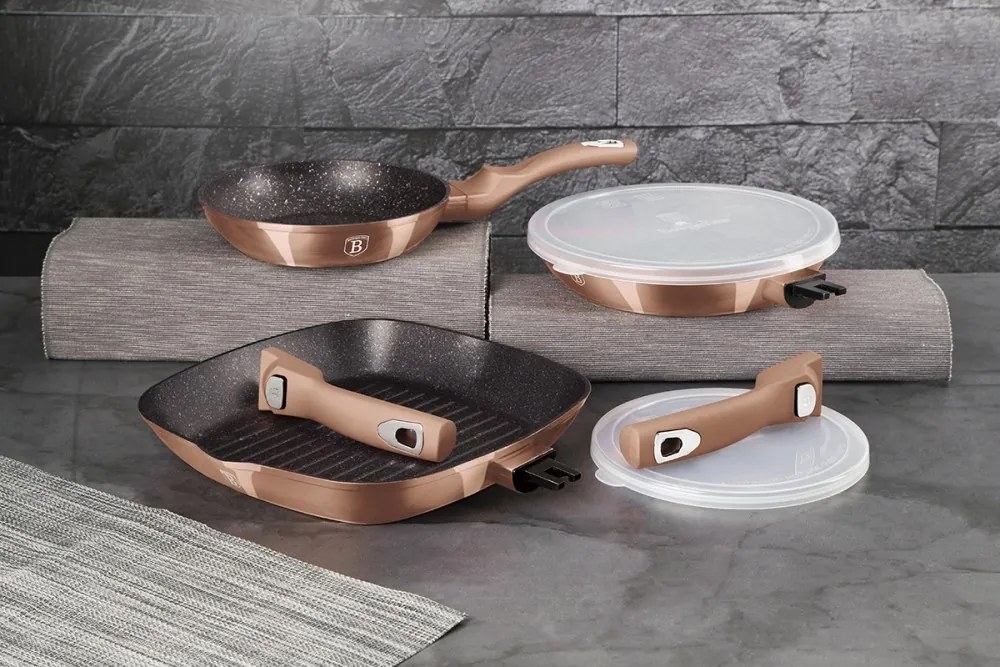 Set tigai marmorate, manere detasabile Rose Gold Berlinger Haus BH 7038