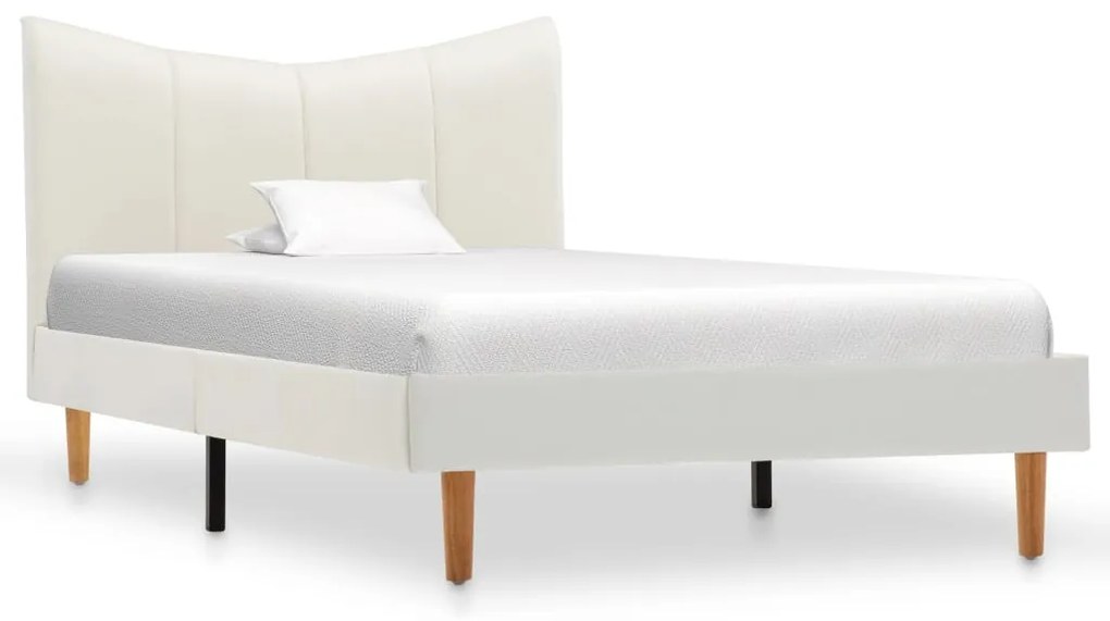 288508 vidaXL Cadru de pat, alb, 90 x 200 cm, piele ecologică