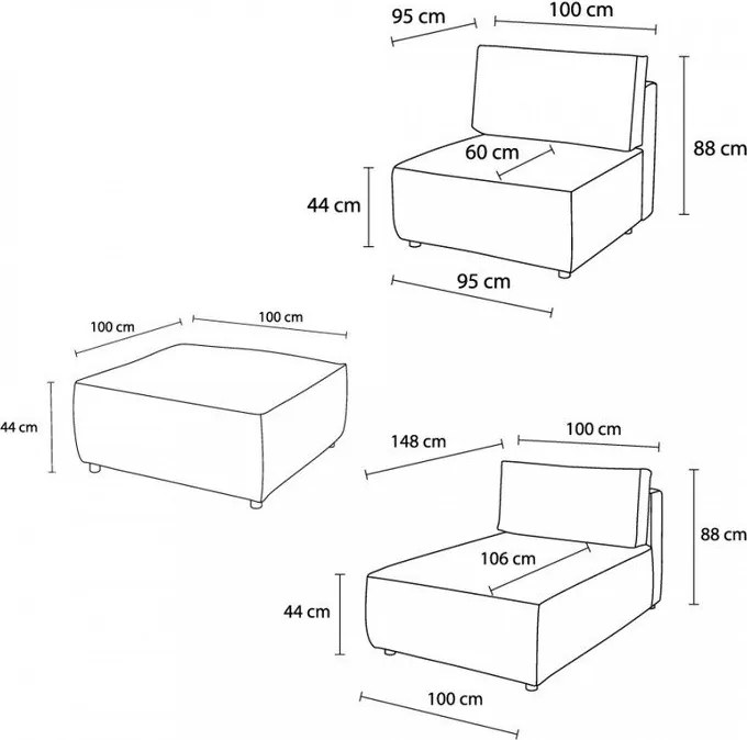 Colțar cu tapițerie din catifea reiată (cu colț variabil) Nihad modular – Bobochic Paris
