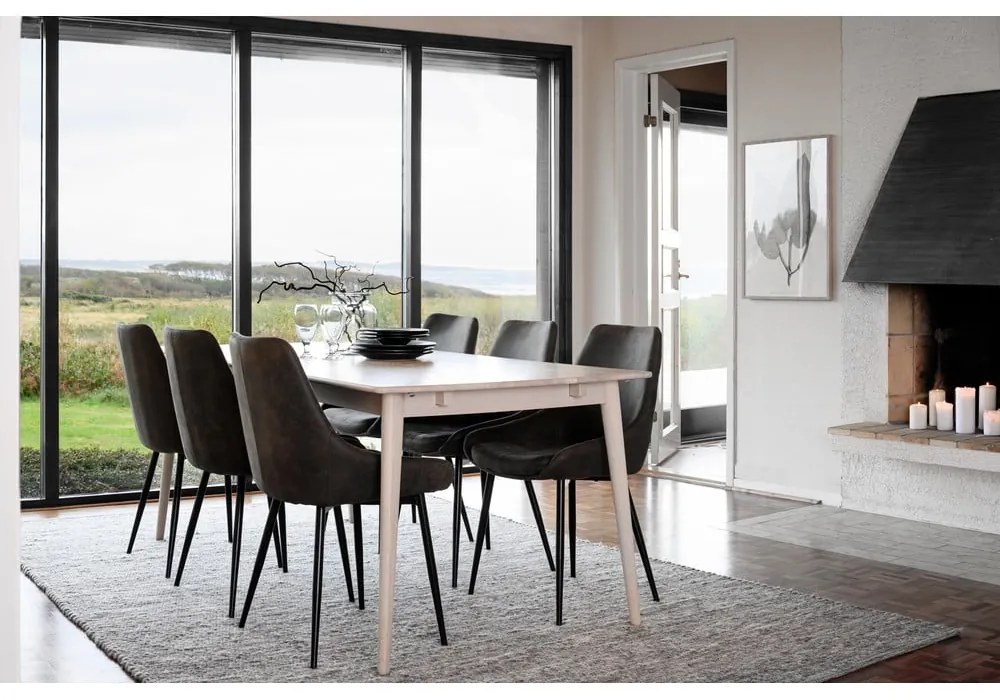 Masă de dining extensibilă din lemn masiv de stejar 180x90 cm Tyler - Rowico