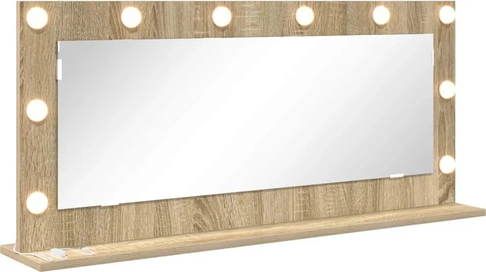 vidaXL Oglindă de toaletă cu oglindă Stejar Sonoma 100 x 45 x 18 cm