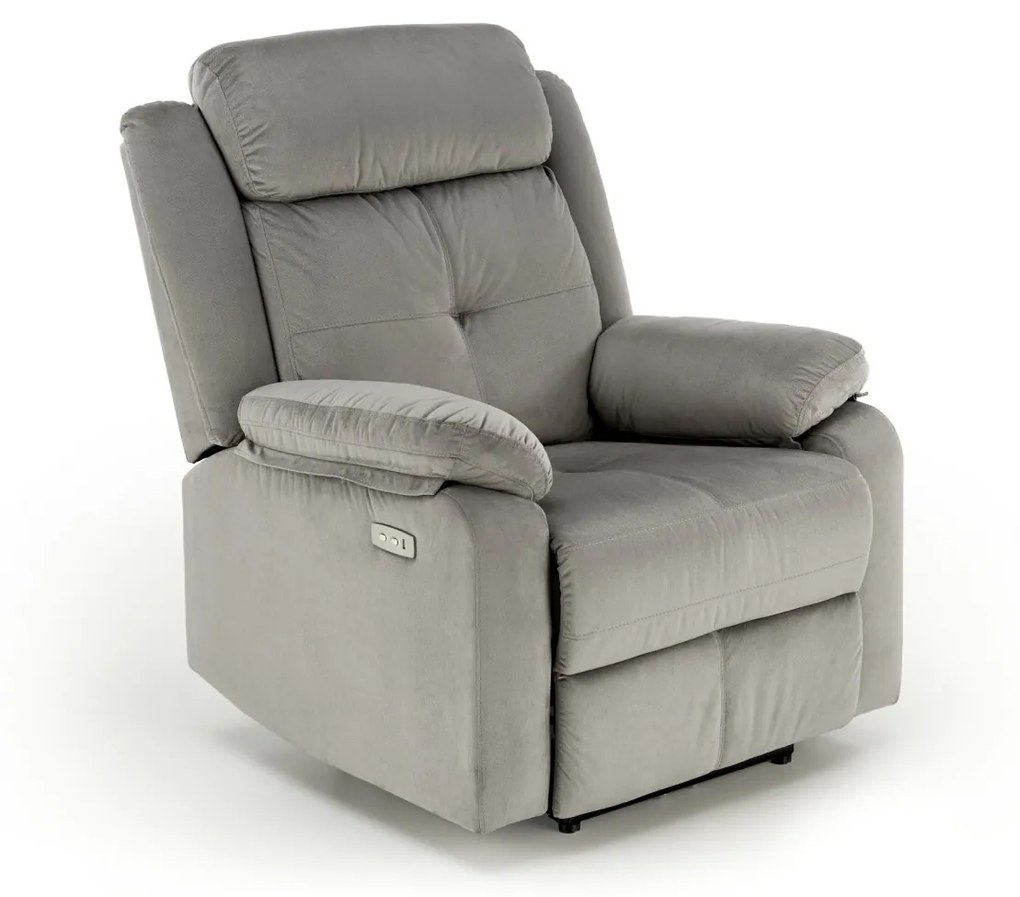 Fotoliu recliner Loris stofa gri H105 cm