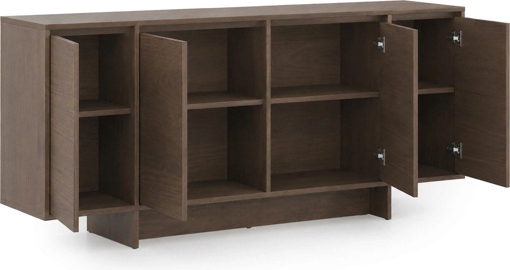 Comodă cu patru uși Zolia 180 cm pe plintă - nuc elegant
