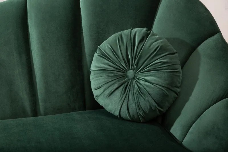 Canapea cu forma curbata Arielle 220cm, verde