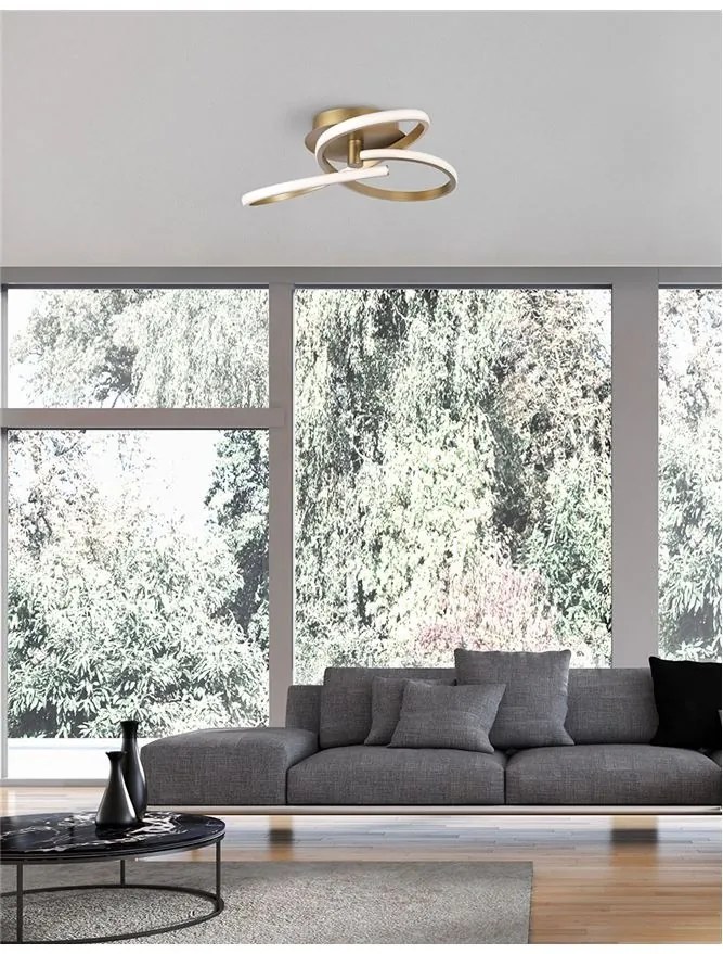 Lustra aplicata LED design modern Fusion, auriu