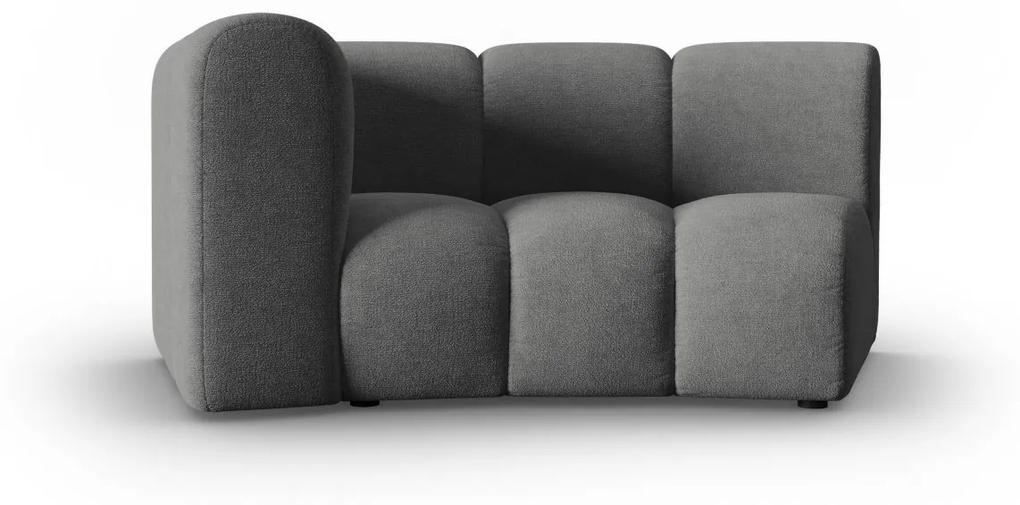 Modul pentru canapea Lupine in semicerc cu tapiterie din tesatura structurala, gri