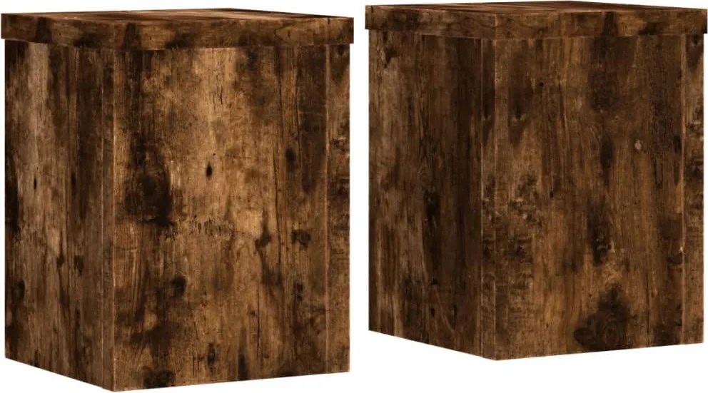 vidaXL Suporturi de plante, 2 buc., stejar fumuriu, 15x15x20 cm