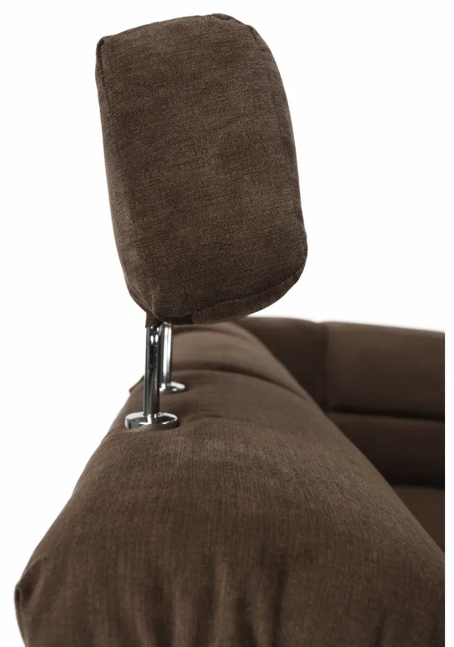 Colţar, piele ecologică maro/material textil maro, SANTIAGO U MARE